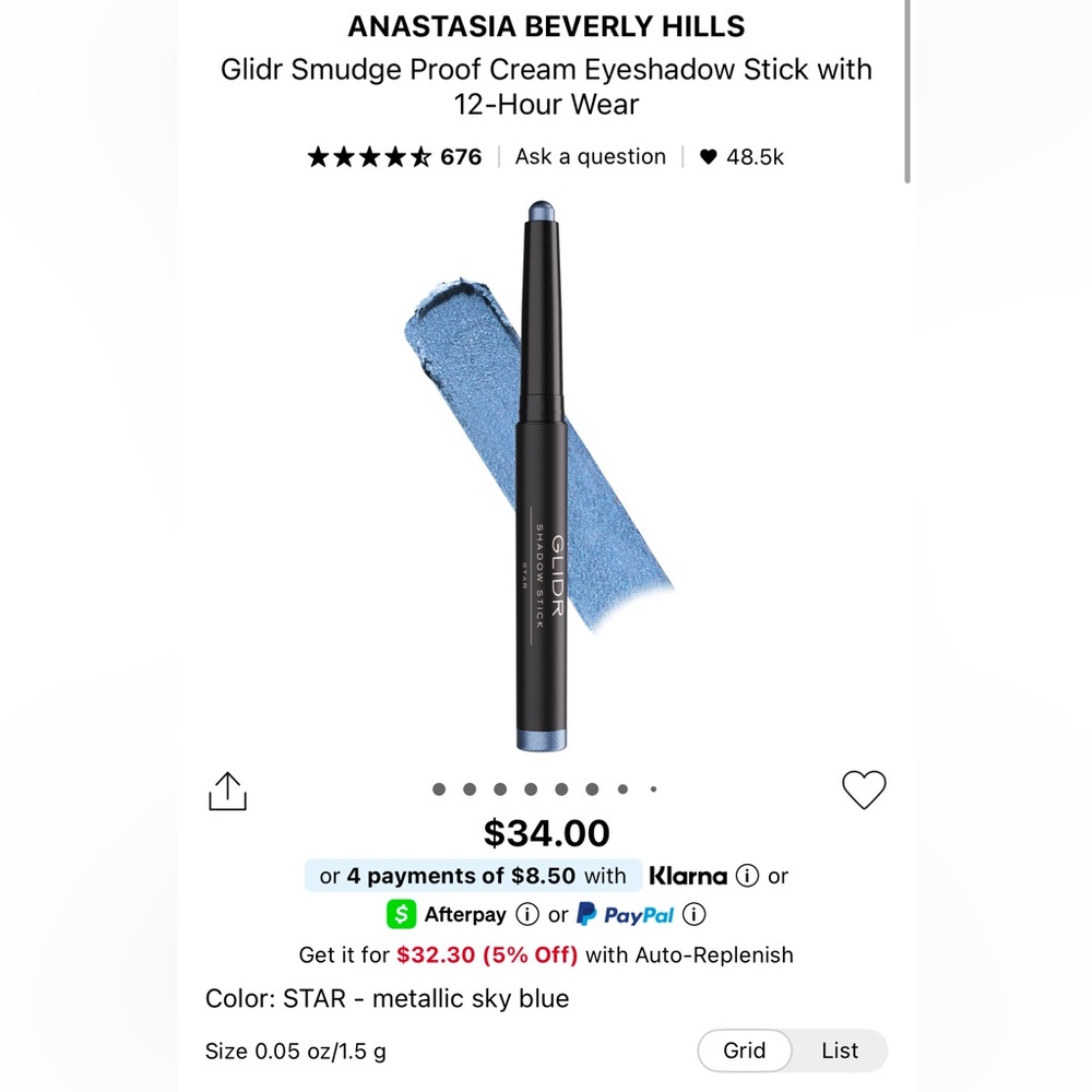 Anastasia Beverly Hills Glidr Cream Eyeshadow Stick - STAR